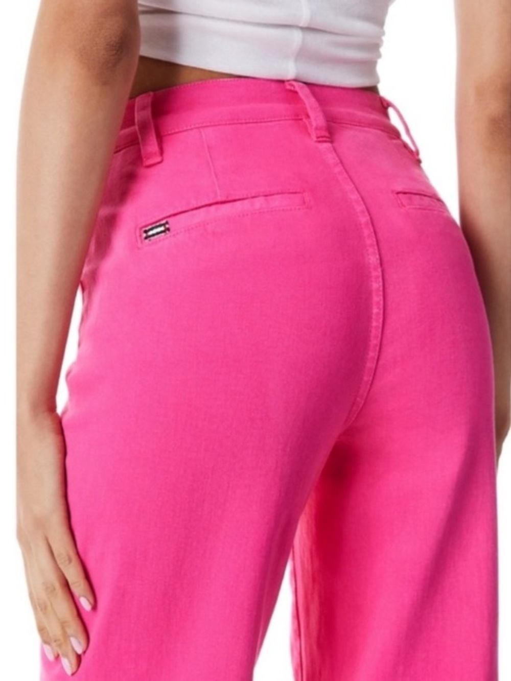 NWT Alice + Olivia Pink High Waist Flare Jeans Size 26 - Picture 4 of 4